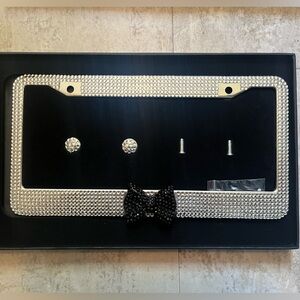 Rhinestone License Plate Frame with Bow